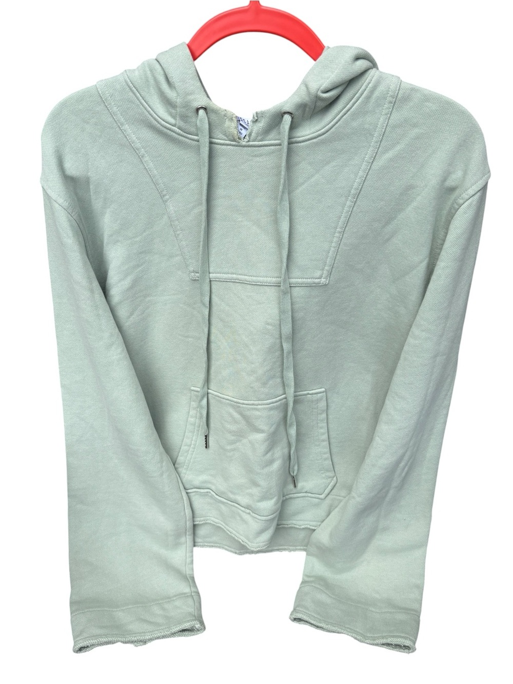 10 Crosby Derek Lam Sage Green Cropped Hooded Sweatshirt Medium